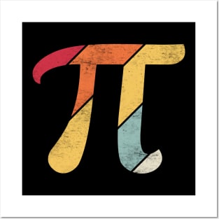 Pi Day Retro Symbol (Sunset) Posters and Art